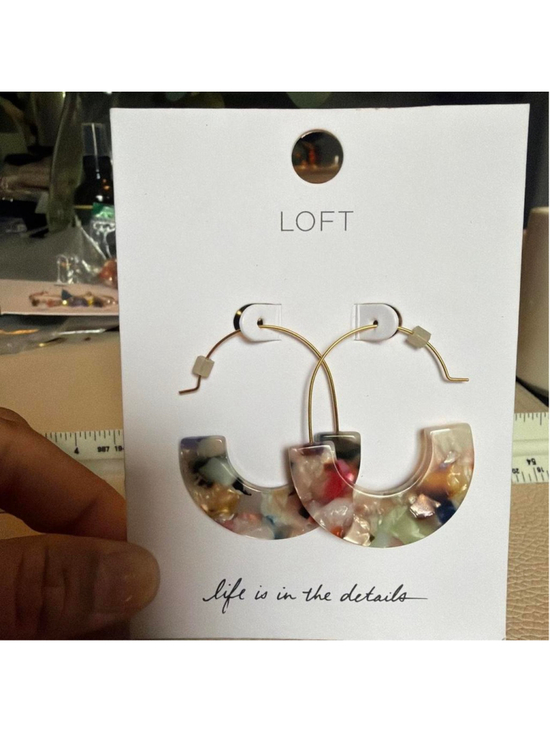 loft Jewelry - LOFT terrazzo multi colored marbled acrylic hoop earrings #loft #hoop